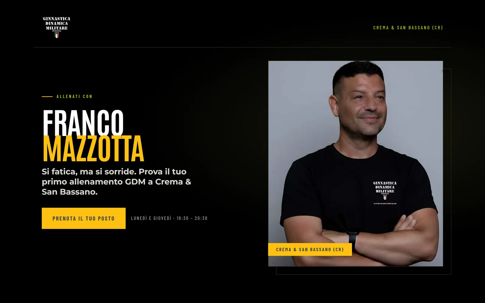 Aceeași deschidere pentru Franco Mazzotta: altă persoană, alt loc, aceeași structură