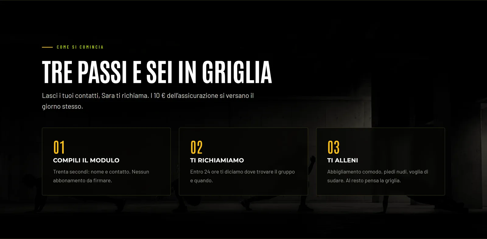 Cei trei pași până la intrarea în grilă